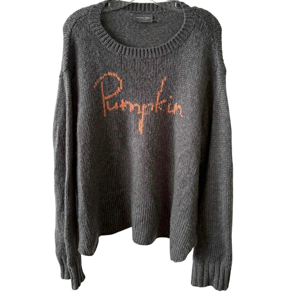 Wooden Ships‎ Women's Gray Mohair Blend Pumpkin Sweater in Size M/L